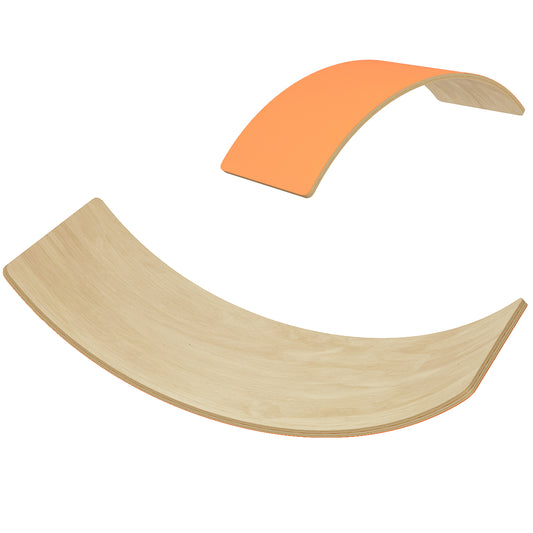 Photo of AIYAPLAY Wooden Balance Board for Kids, Wobble Board with Silent Felt for Sensory Play, Orange in Orange colour on a white background
