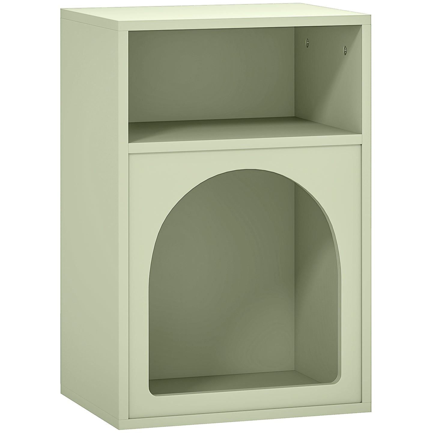 Photo of HOMCOM Bedside Table with 2 Open Compartments - Light Green in Green colour on a white background