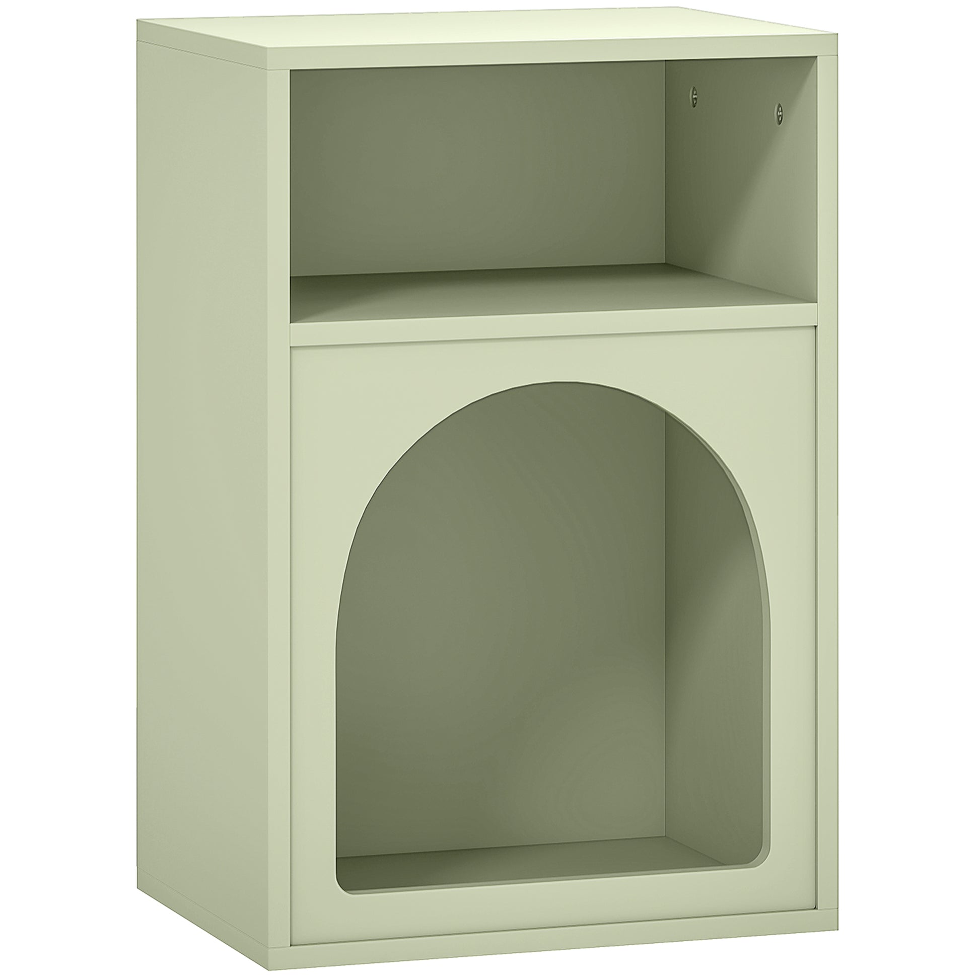 Photo of HOMCOM Bedside Table with 2 Open Compartments - Light Green in Green colour on a white background