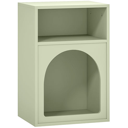 Photo of HOMCOM Bedside Table with 2 Open Compartments - Light Green in Green colour on a white background