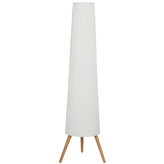 Photo of HOMCOM Dimmable Tripod Floor Lamp with Foot Switch, Nordic Standing Lamp with Fabric Shade, 153cm, White, White and Natural in Natural colour on a white background