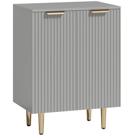 Photo of HOMCOM Sideboard Buffet Cabinet, Modern Kitchen Storage Cabinet with Adjustable Shelf and Metal Legs, Grey in Grey colour on a white background