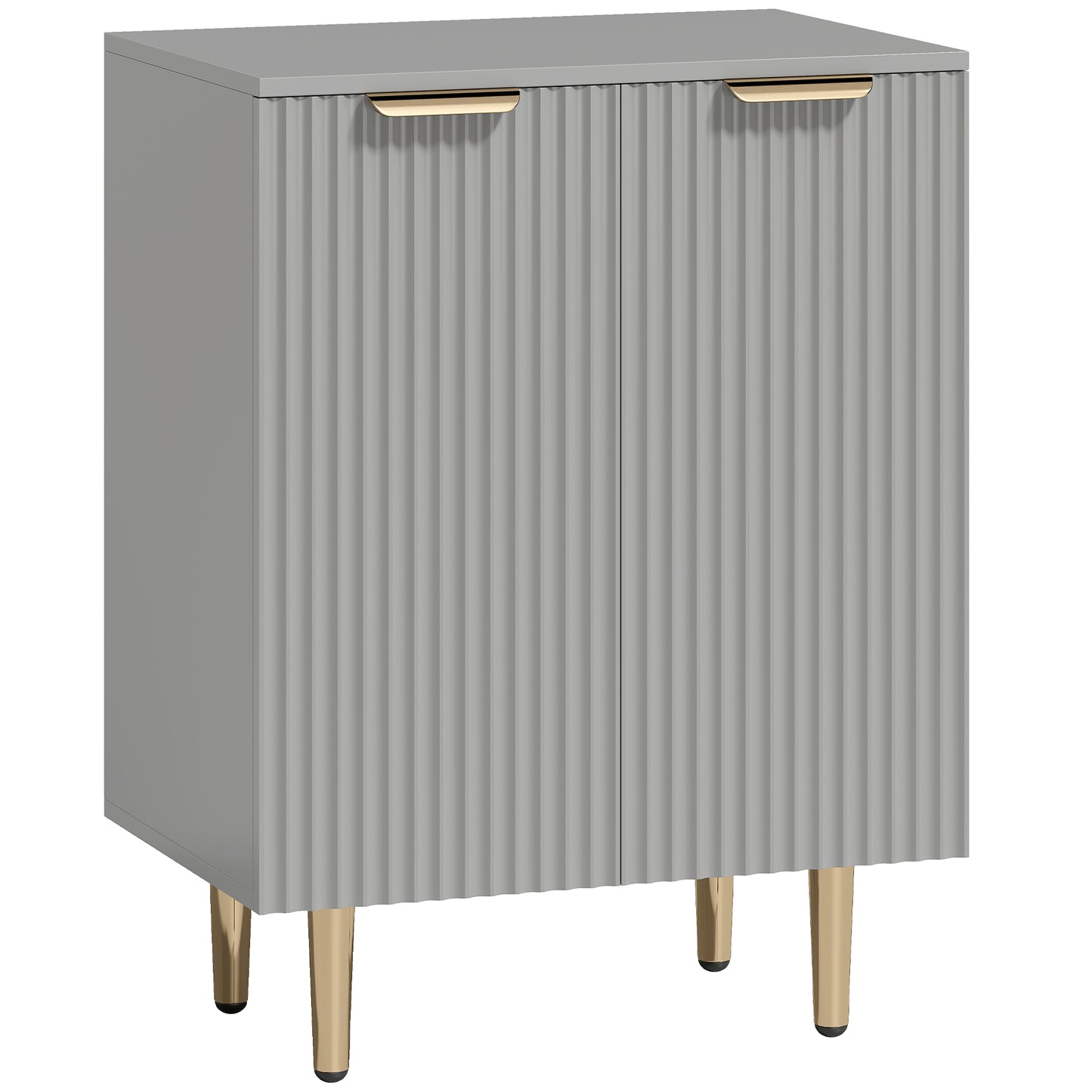 Photo of HOMCOM Sideboard Buffet Cabinet, Modern Kitchen Storage Cabinet with Adjustable Shelf and Metal Legs, Grey in Grey colour on a white background