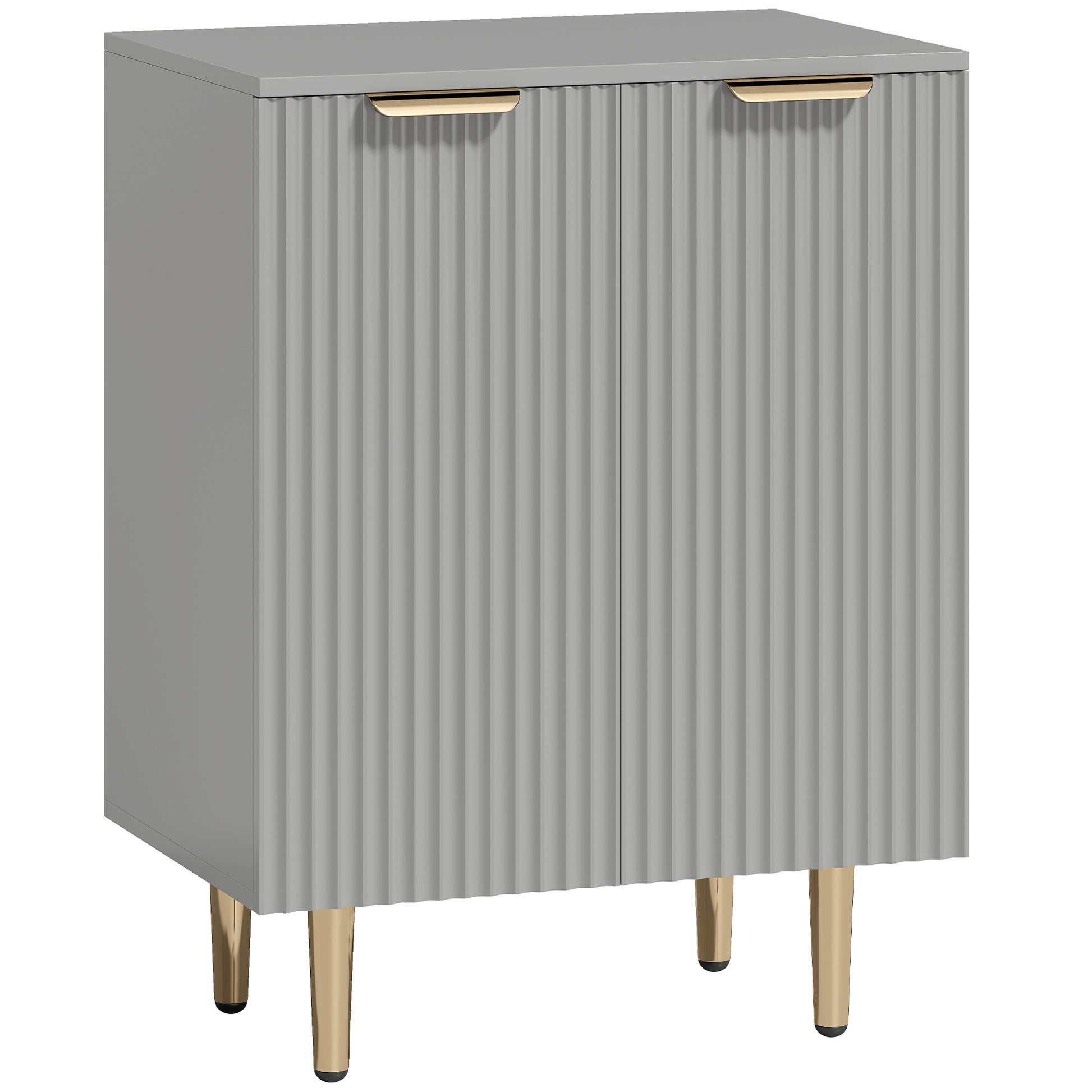 Photo of HOMCOM Sideboard Buffet Cabinet, Modern Kitchen Storage Cabinet with Adjustable Shelf and Metal Legs, Grey in Grey colour on a white background