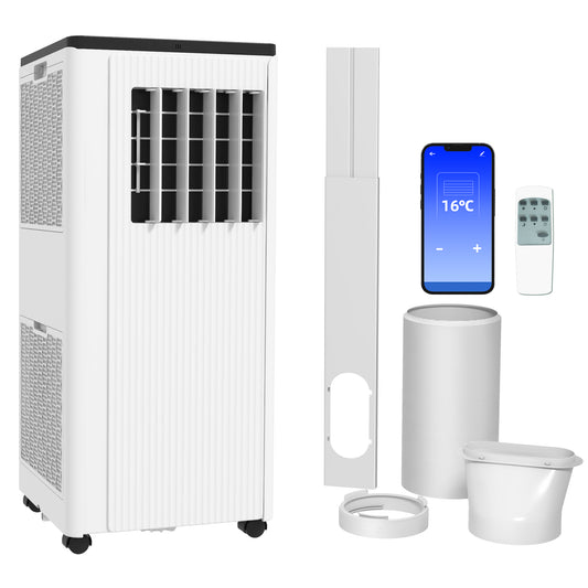 Photo of HOMCOM 9,000 BTU App-Controlled Mobile Air Conditioner, 20m² Radius - White in White colour on a white background