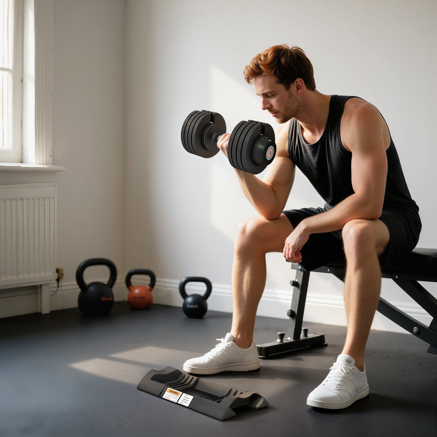 SPORTNOW Adjustable Dumbbells Set, 4-in-1 Weights Set with Storage Tray, Non-Slip Handle, 7kg, 13kg, 18kg, 24kg