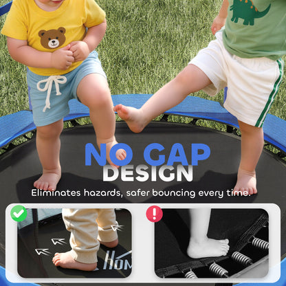 Trampoline jumping mat with edge-to-edge design that covers the springs