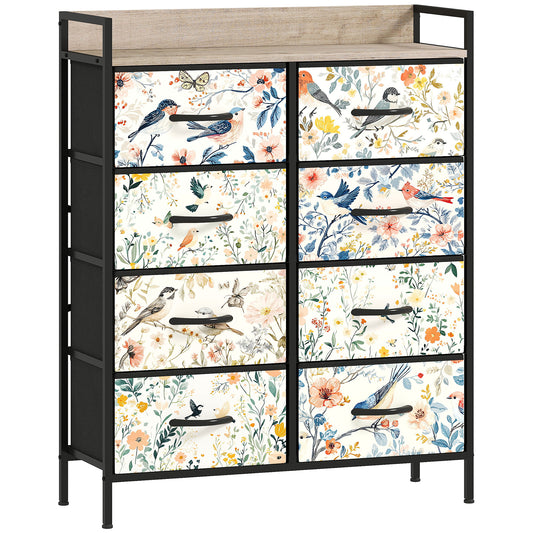 Photo of HOMCOM 8-Drawer Chest of Drawers - White in White colour on a white background