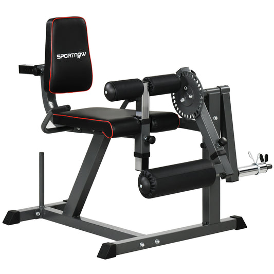 Photo of SPORTNOW Seated Leg Extension and Curl Machine, Adjustable Leg Raise Machine and Curl Machine with Plate Loaded for Hip, Thigh, Lower Body Workout in Workout colour on a white background