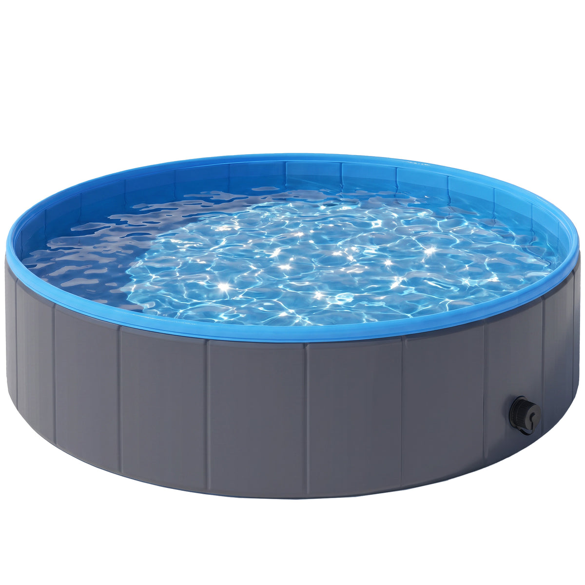 Photo of PawHut Foldable Dog Pool for Puppies and Ducks Dog Paddling Pool Bath Tub, Dark Grey, 120 x 30cm in 30cm colour on a white background