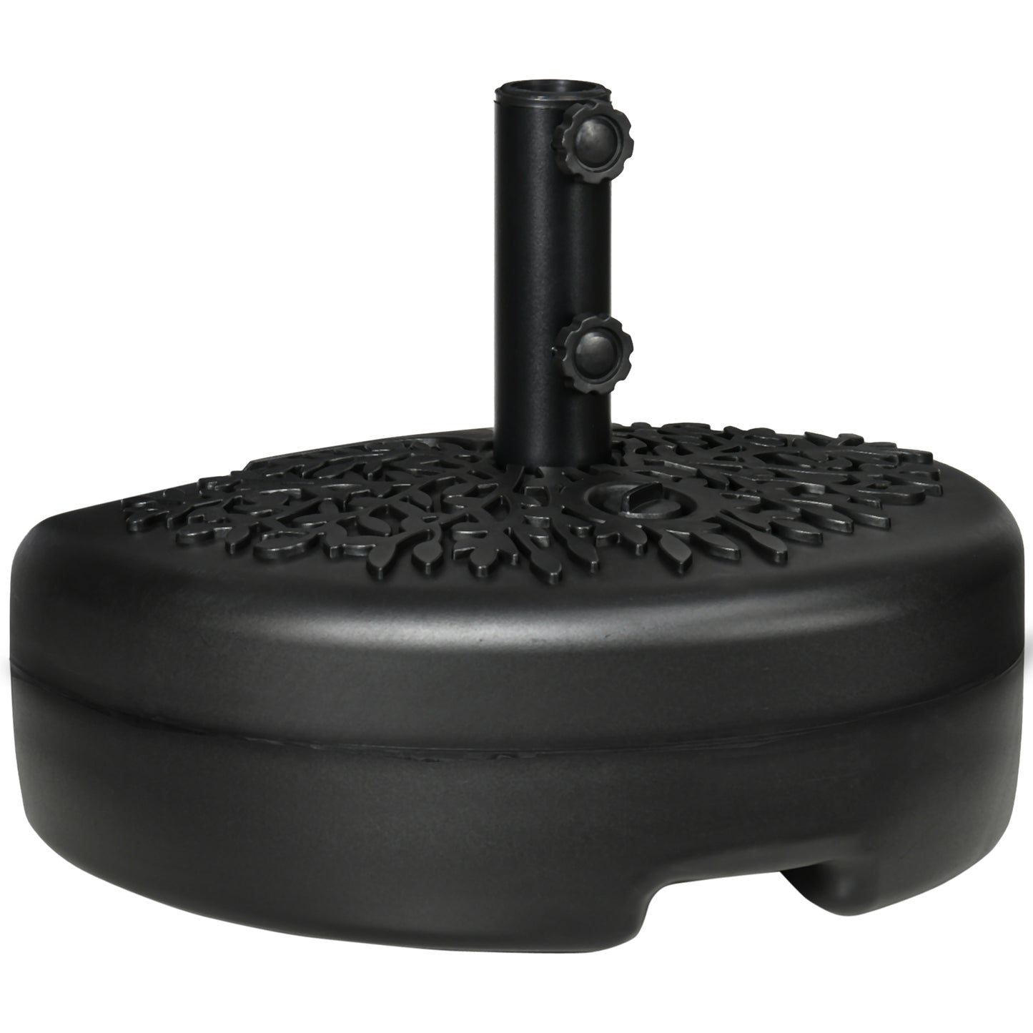 Photo of Outsunny Water/Sand Fillable Half Parasol Umbrella Base - Black in Black colour on a white background