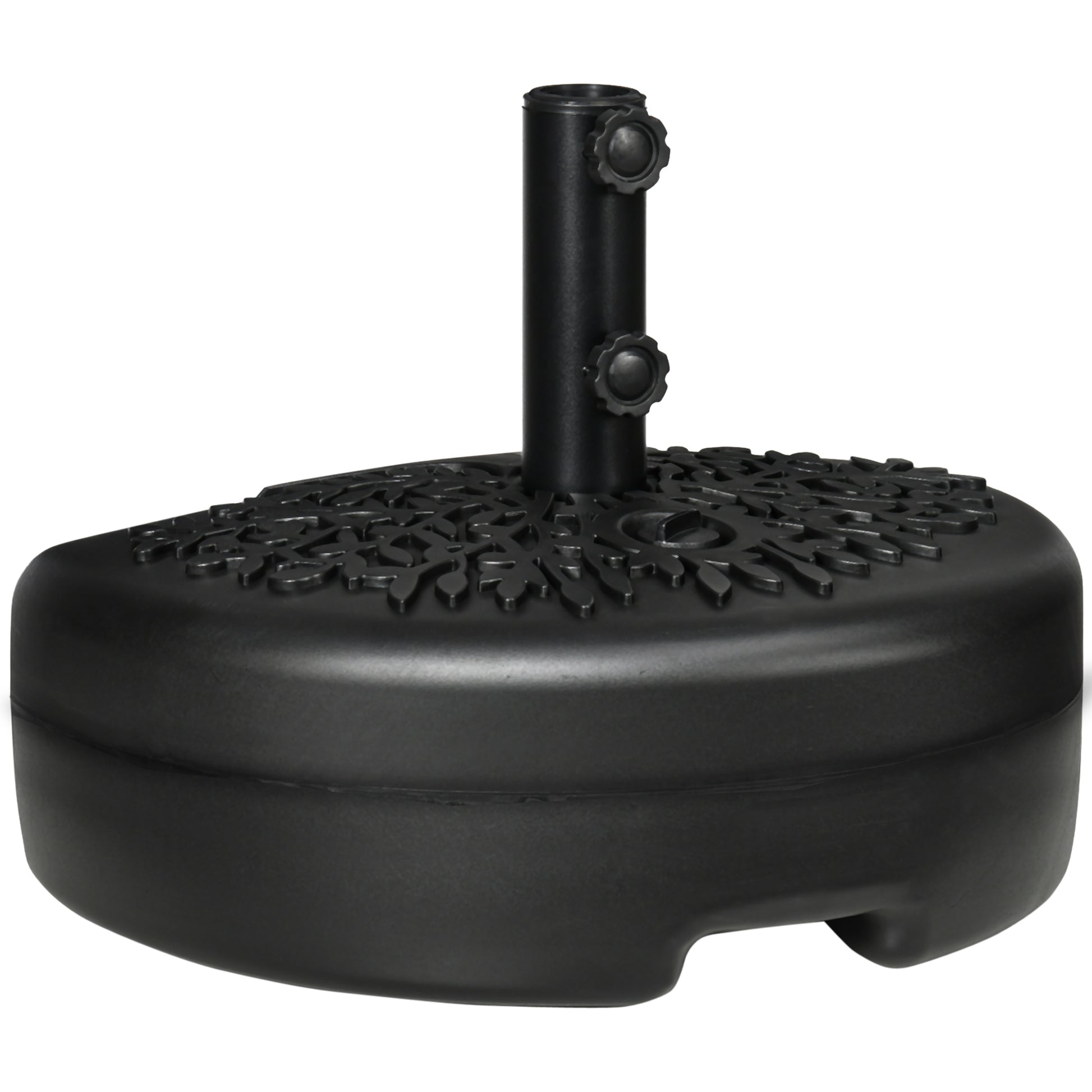 Photo of Outsunny Water/Sand Fillable Half Parasol Umbrella Base - Black in Black colour on a white background