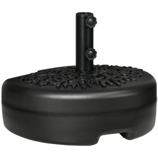 Photo of Outsunny Water/Sand Fillable Half Parasol Umbrella Base - Black in Black colour on a white background