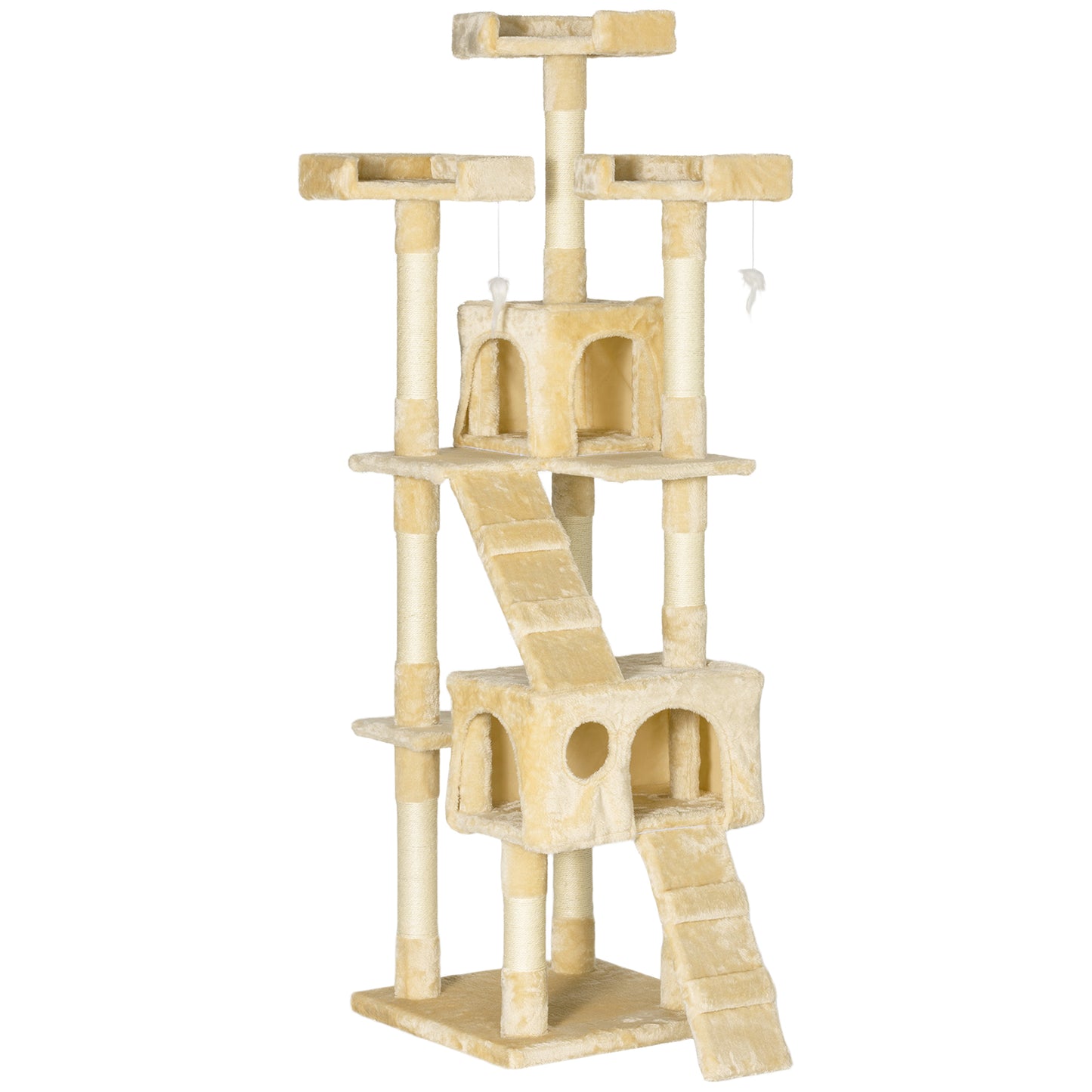 Photo of PawHut Cat Tree Scratching House, Activity Play Centre in Centre colour on a white background