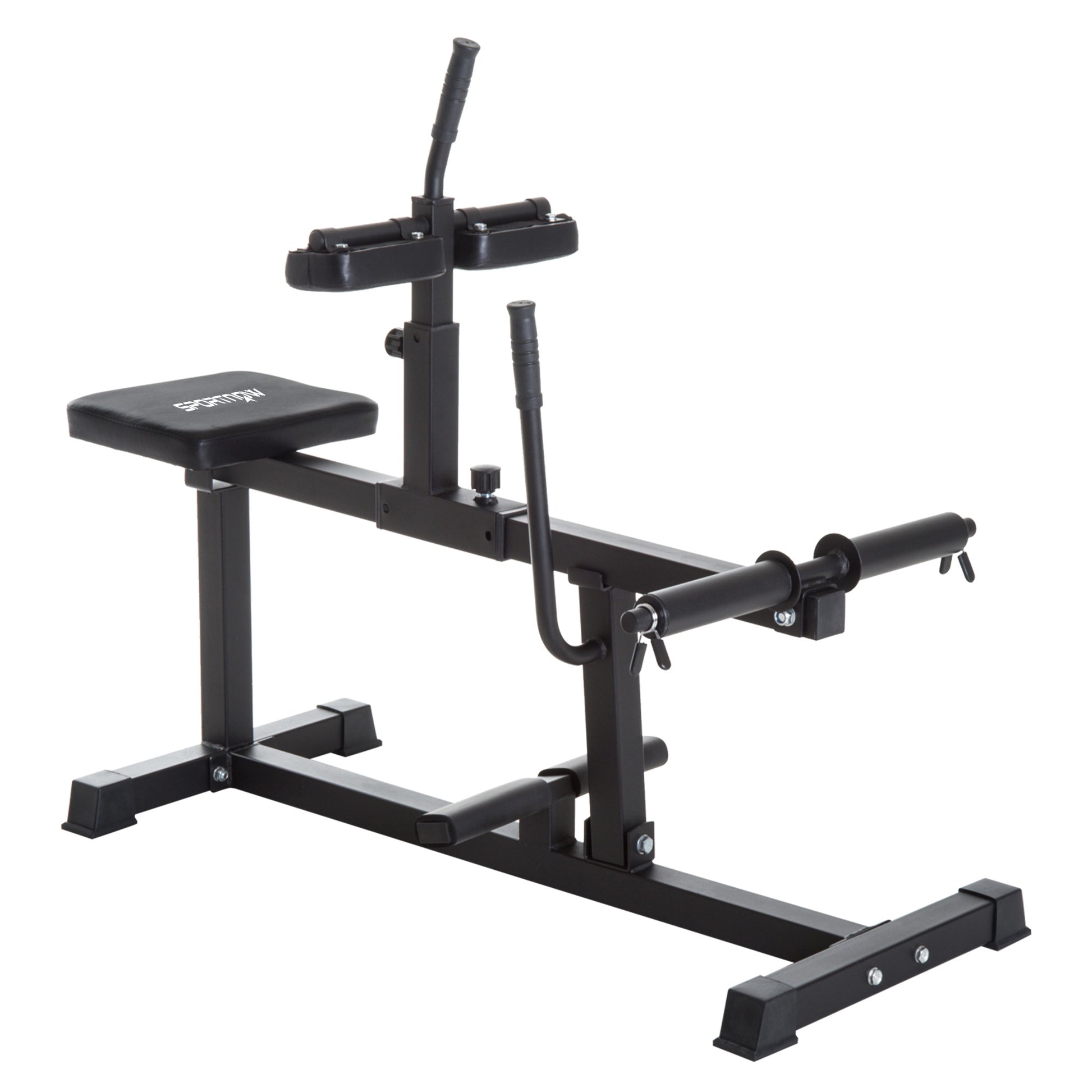Photo of SPORTNOW Seated Leg Extension Machine, Adjustable Leg Raise Machine and Curl Machine with Plate Loaded for Hip, Lower Body and Home Gym Workout in Workout colour on a white background