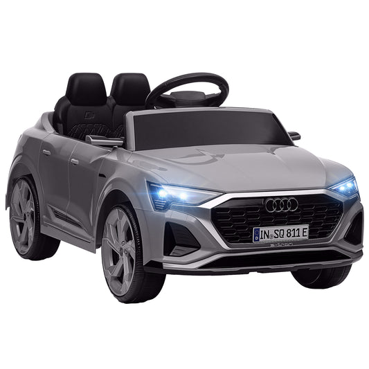 Photo of AIYAPLAY Audi Q8 e-tron Sportback Licensed 12V Ride on Car w/ Remote, 4 Spring Suspension Wheels, Headlamps, Music, Horn - Grey in Grey colour on a white background
