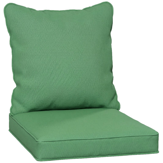 Photo of Outsunny Seat and Back Padded Cushion Set, CUSHION ONLY - Green in Green colour on a white background