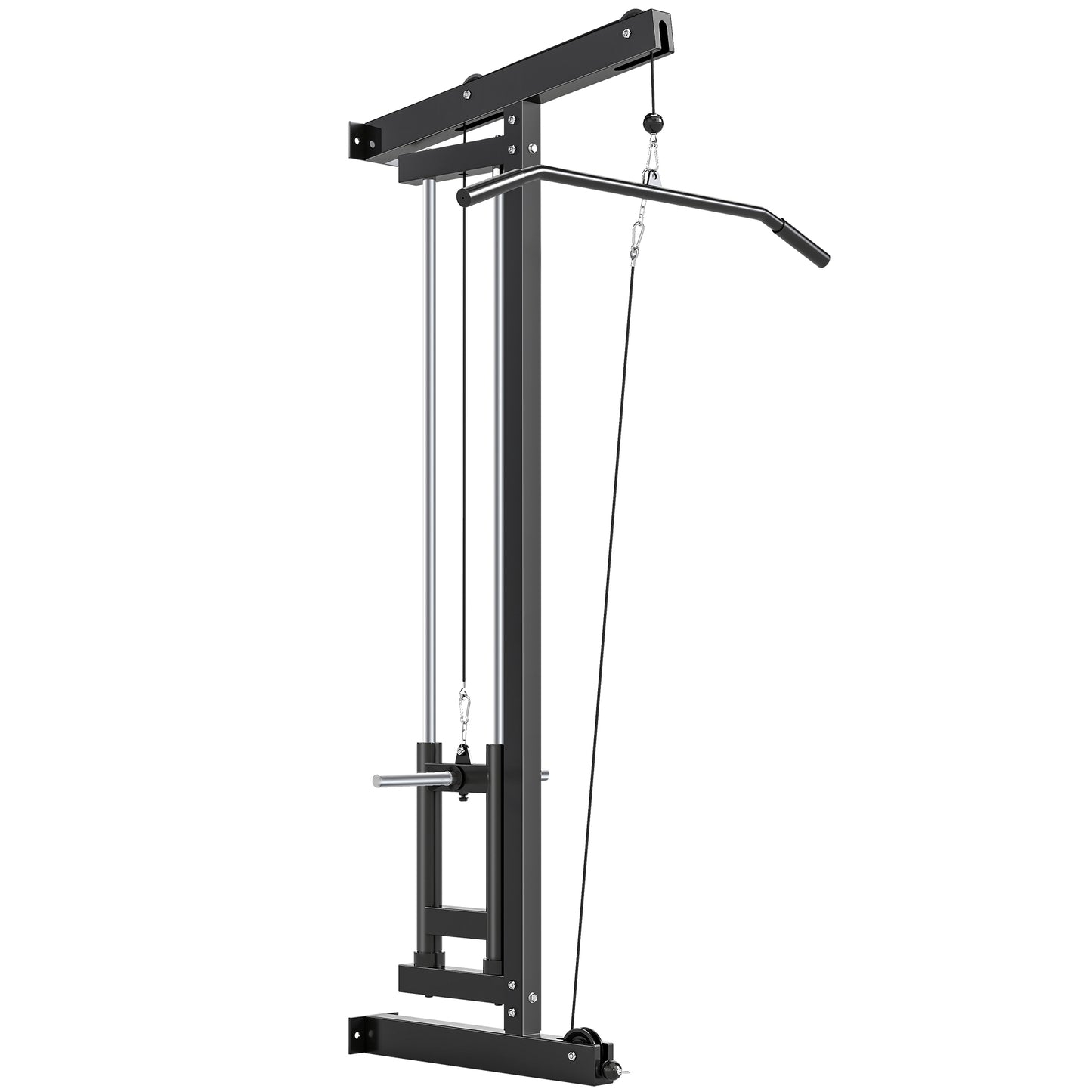 Photo of SPORTNOW Wall Mounted Lat Pull Down Machine, Crossover Cable Machine with High & Low Pulleys for Home Gym Full Body Workout in Workout colour on a white background