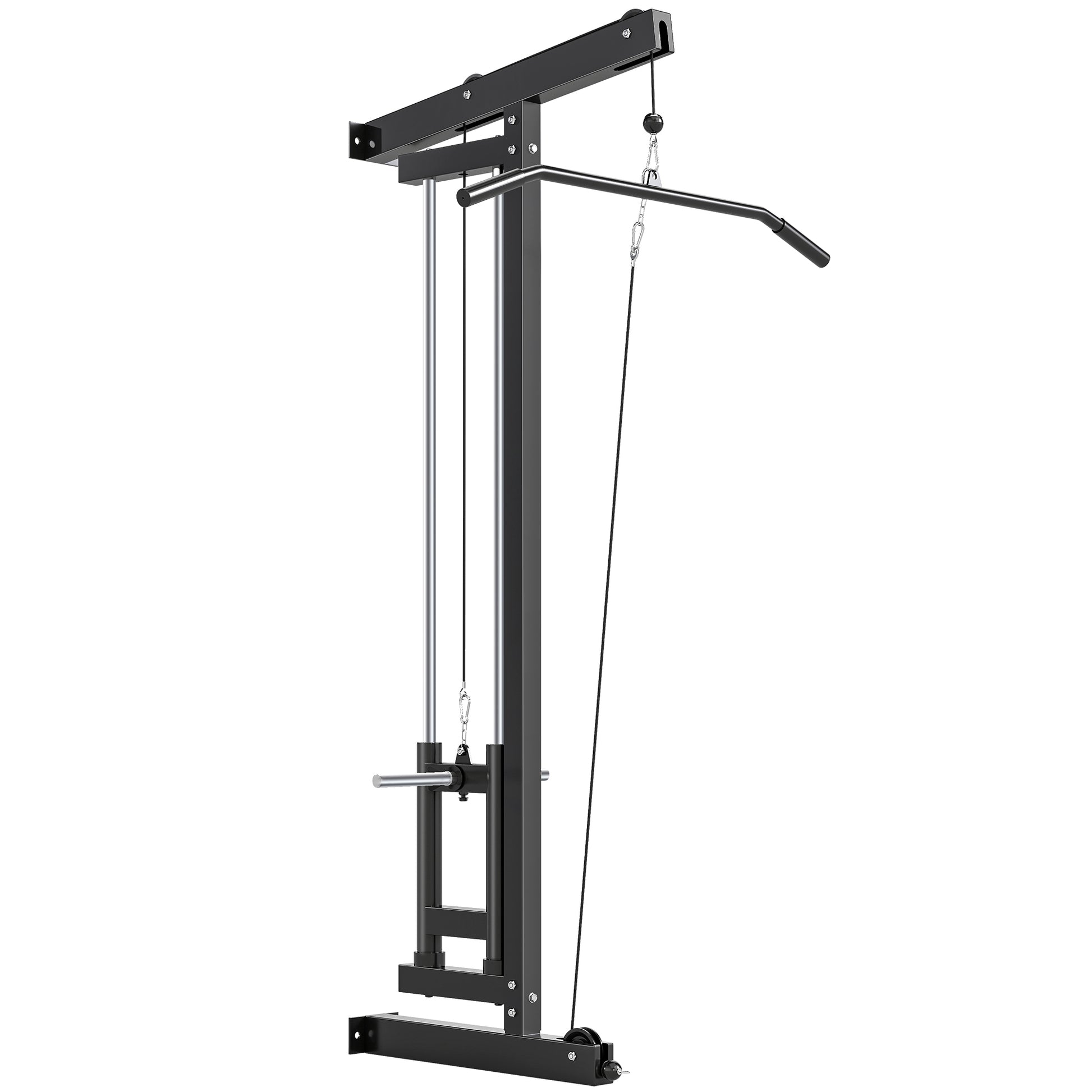 Photo of SPORTNOW Wall Mounted Lat Pull Down Machine, Crossover Cable Machine with High & Low Pulleys for Home Gym Full Body Workout in Workout colour on a white background