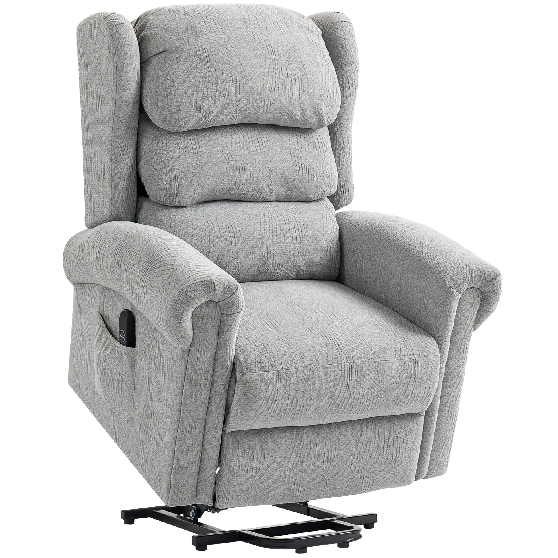 Photo of HOMCOM Velvet-Feel 150° Electric Riser Recliner Chair - Grey in Grey colour on a white background