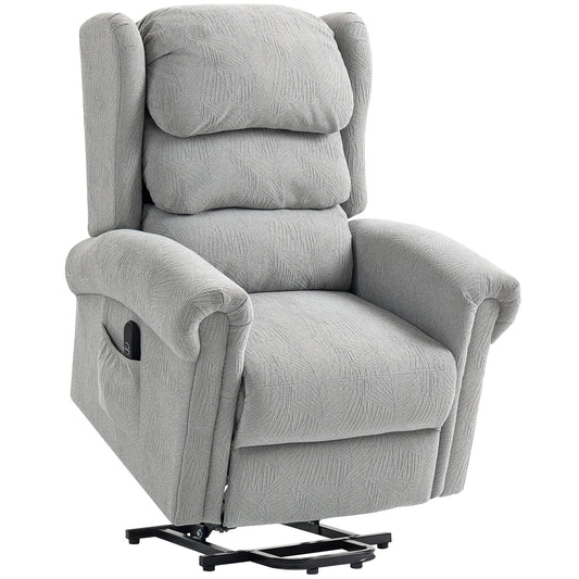 Photo of HOMCOM Velvet-Feel 150° Electric Riser Recliner Chair - Grey in Grey colour on a white background