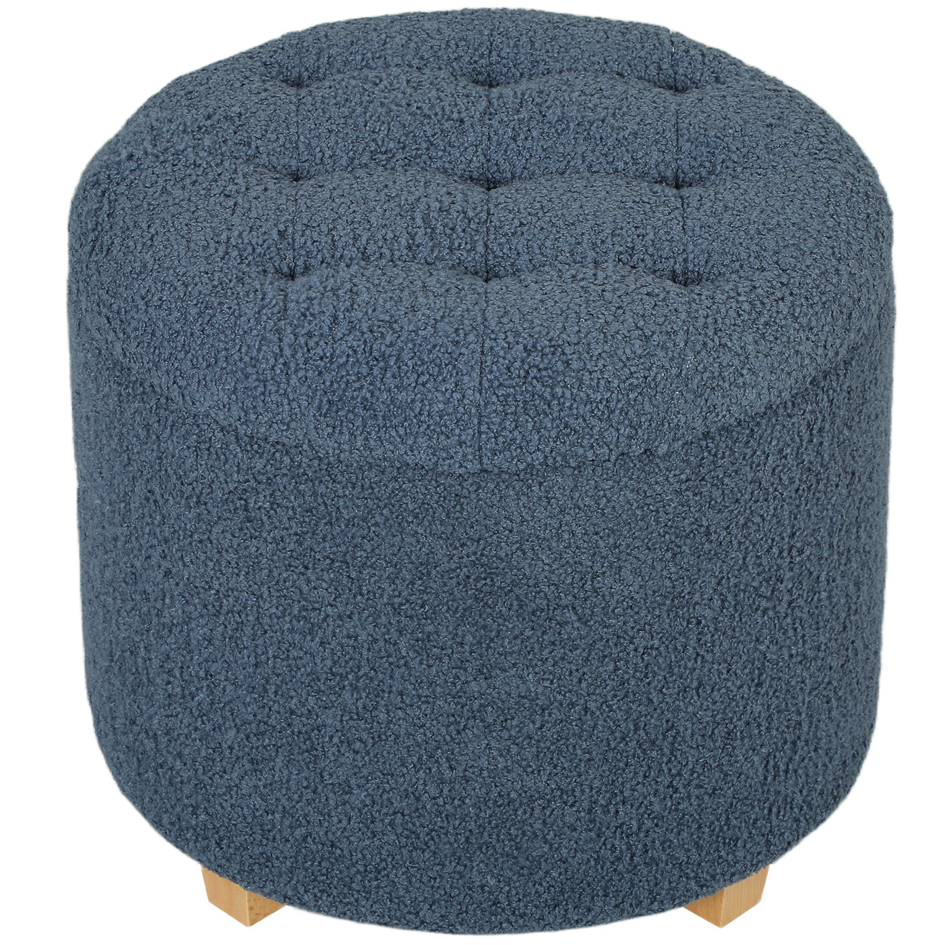 Photo of HOMCOM 40.5L Teddy Fleece Storage Ottoman - Blue in Blue colour on a white background