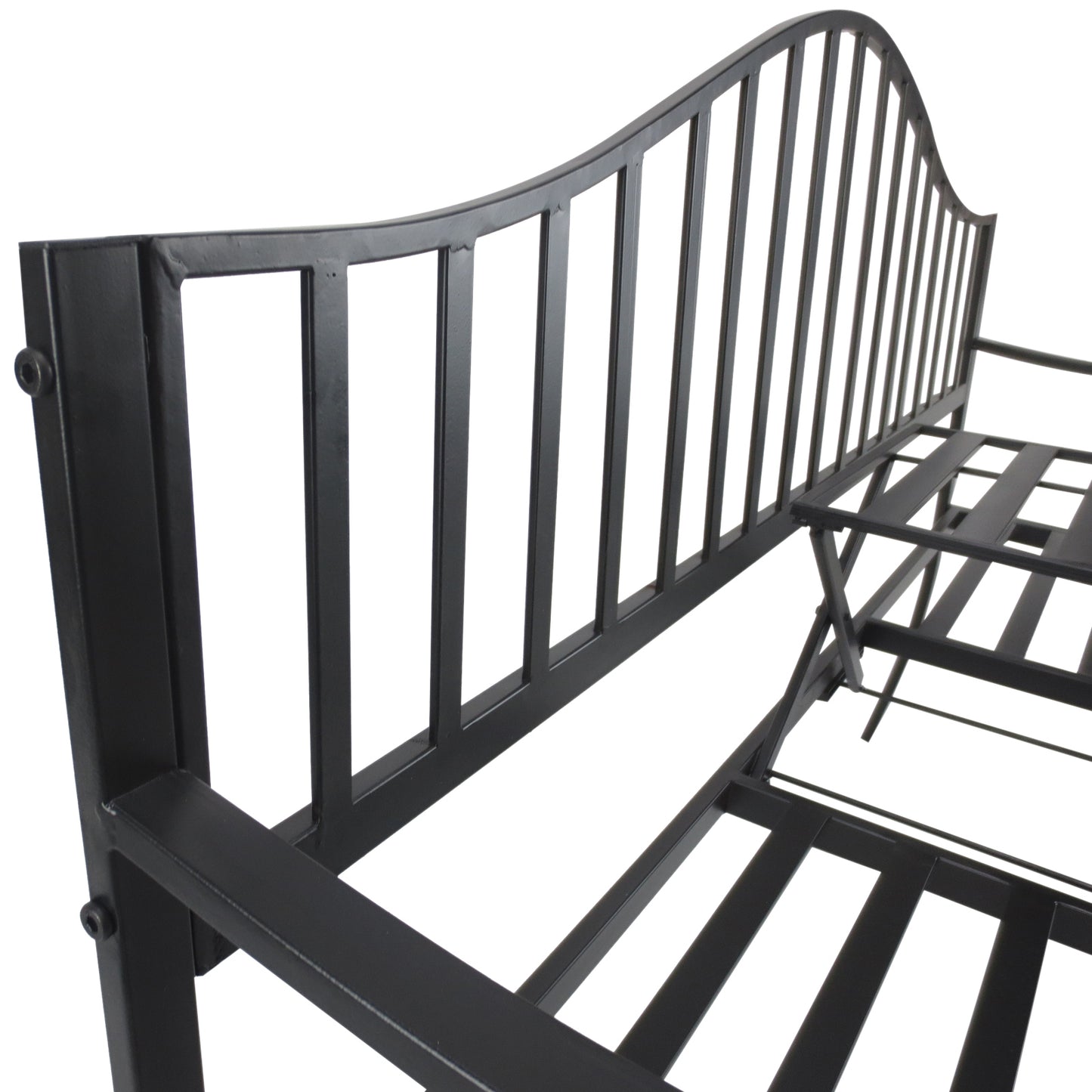 Outsunny Metal Bench W/Table,  150Lx53Wx95H cm