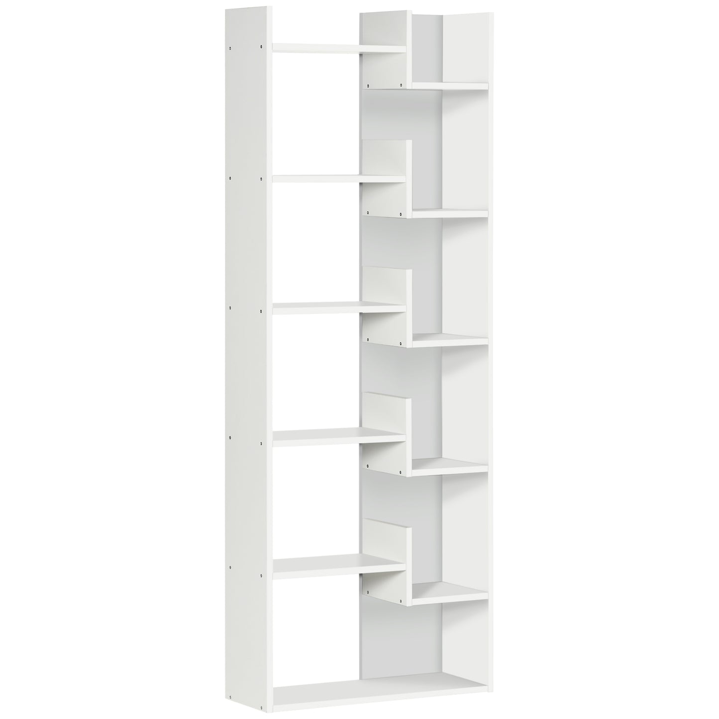 Photo of HOMCOM Modern Book Shelf with 11 Open Shelves, 6-Tier Bookcase, Freestanding Shelving Unit for Home Office and Study, White in White colour on a white background