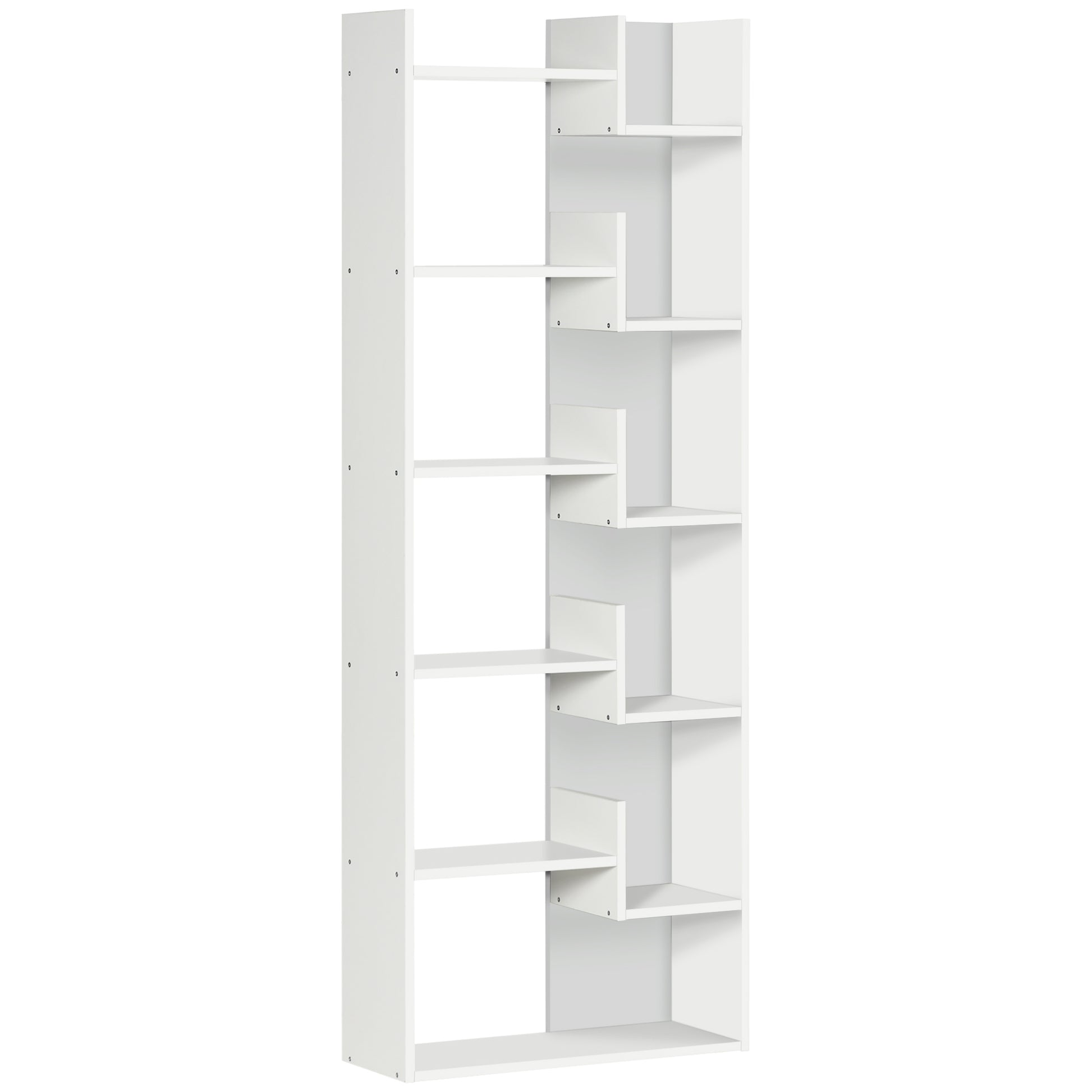 Photo of HOMCOM Modern Book Shelf with 11 Open Shelves, 6-Tier Bookcase, Freestanding Shelving Unit for Home Office and Study, White in White colour on a white background