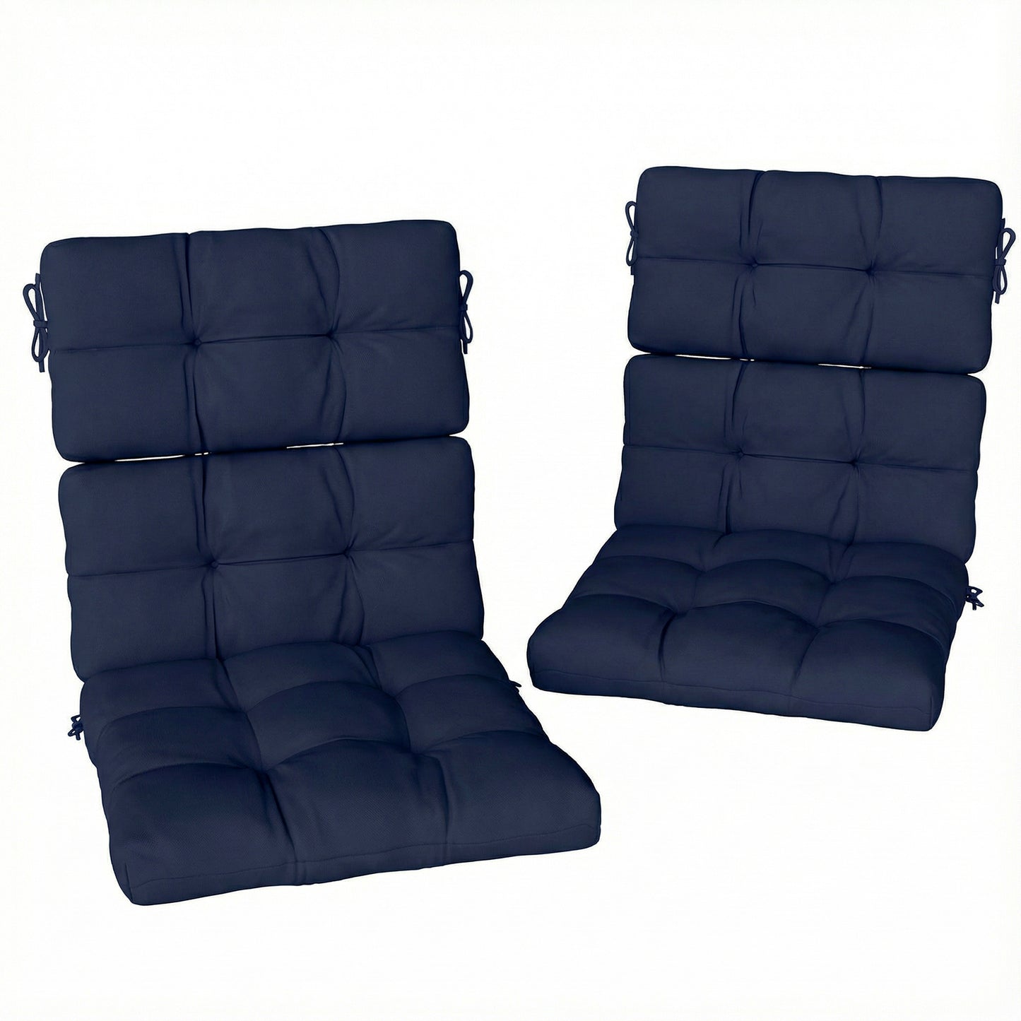 Photo of Outsunny 2-Piece Seat Cushion Replacement with Backrest, Garden Patio Chair Cushions Set with Ties, Dark Blue in Blue colour on a white background