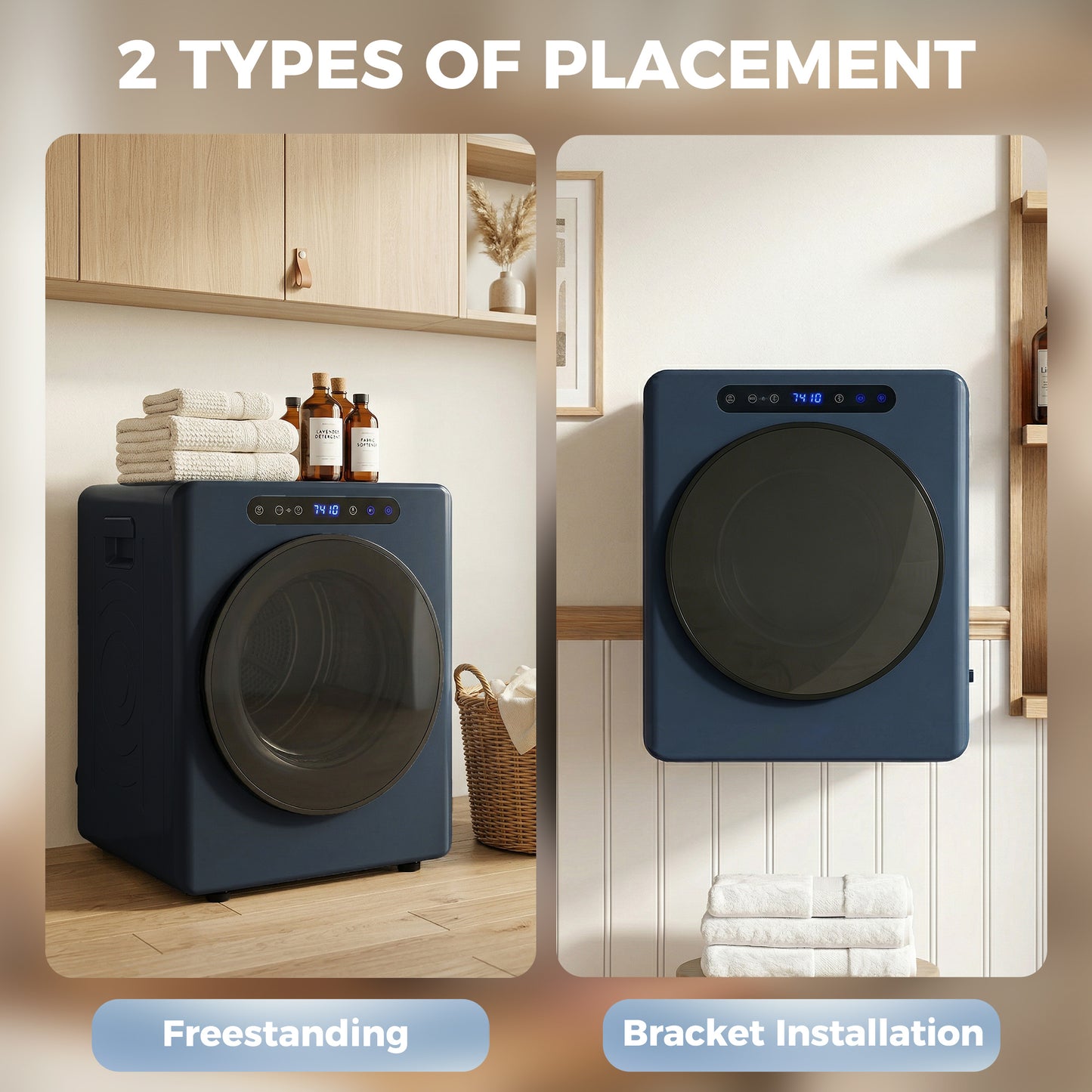 HOMCOM 5kg Compact 40-60℃  Tumble Dryer Blue