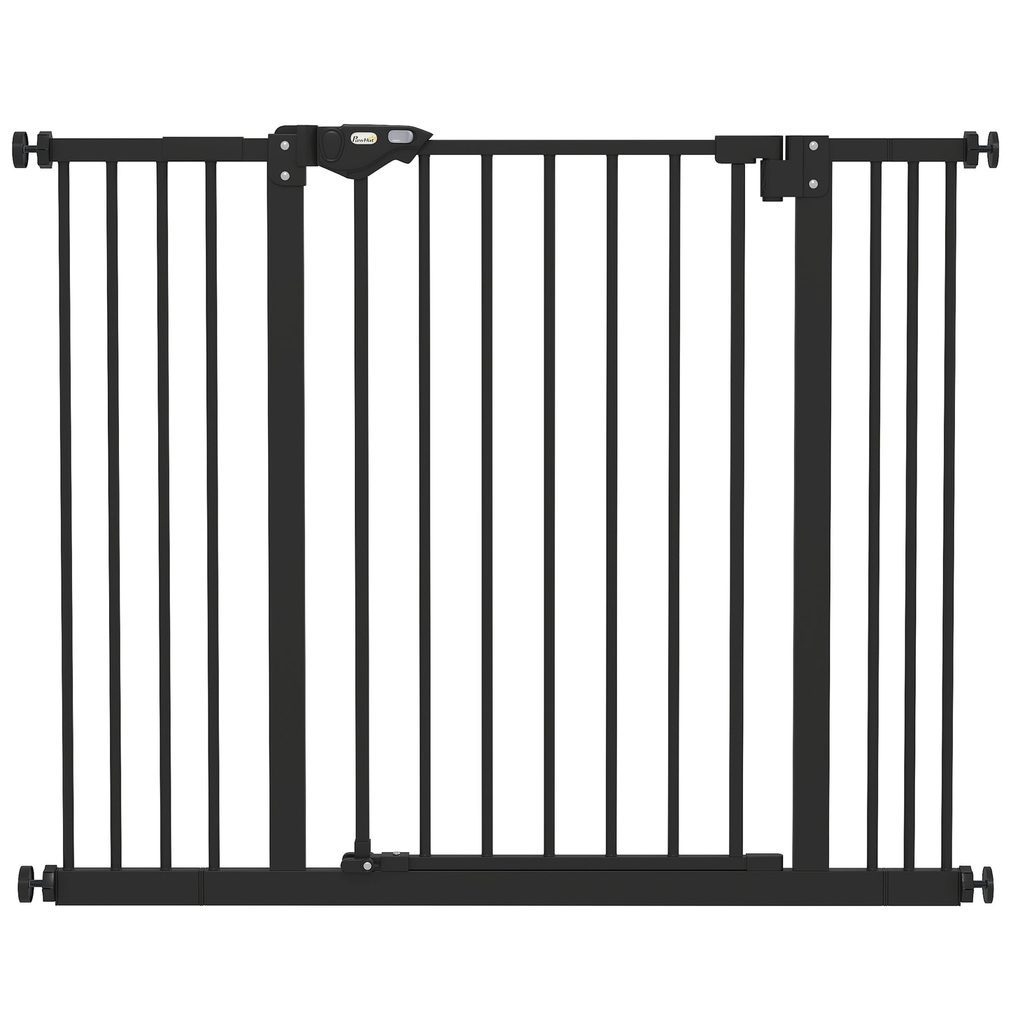 Photo of PawHut Adjustable Safety Gate w/ Two Extensions, Four Adjustable Screws, Black in Black colour on a white background