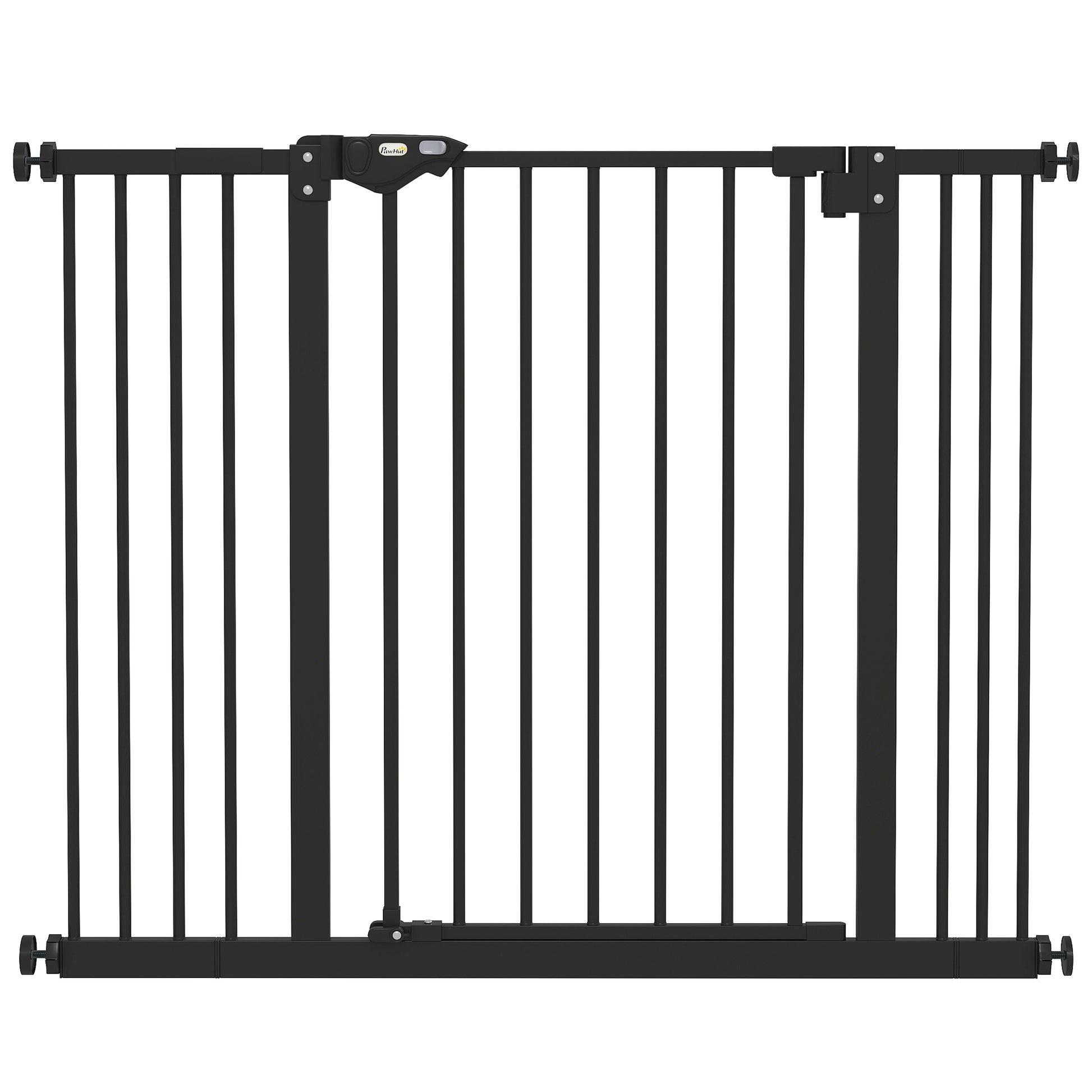 Photo of PawHut Adjustable Safety Gate w/ Two Extensions, Four Adjustable Screws, Black in Black colour on a white background
