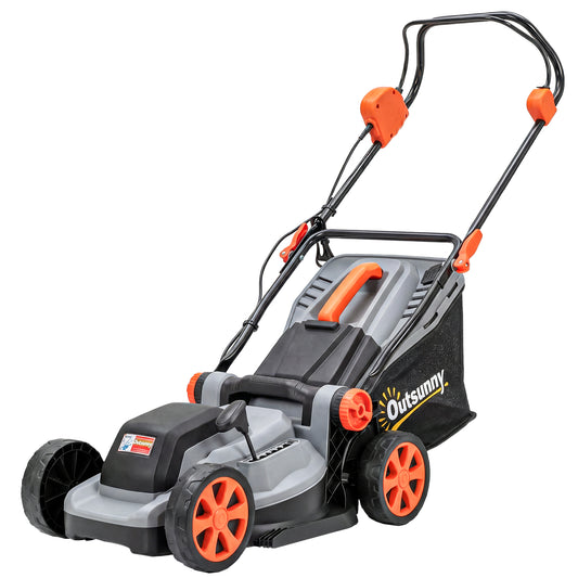 Photo of Outsunny 18V Cordless Lawnmower with 2 x 4Ah Batteries, Battery Lawn Mower with 34cm Cutting Width, Mulching Feature in Feature colour on a white background