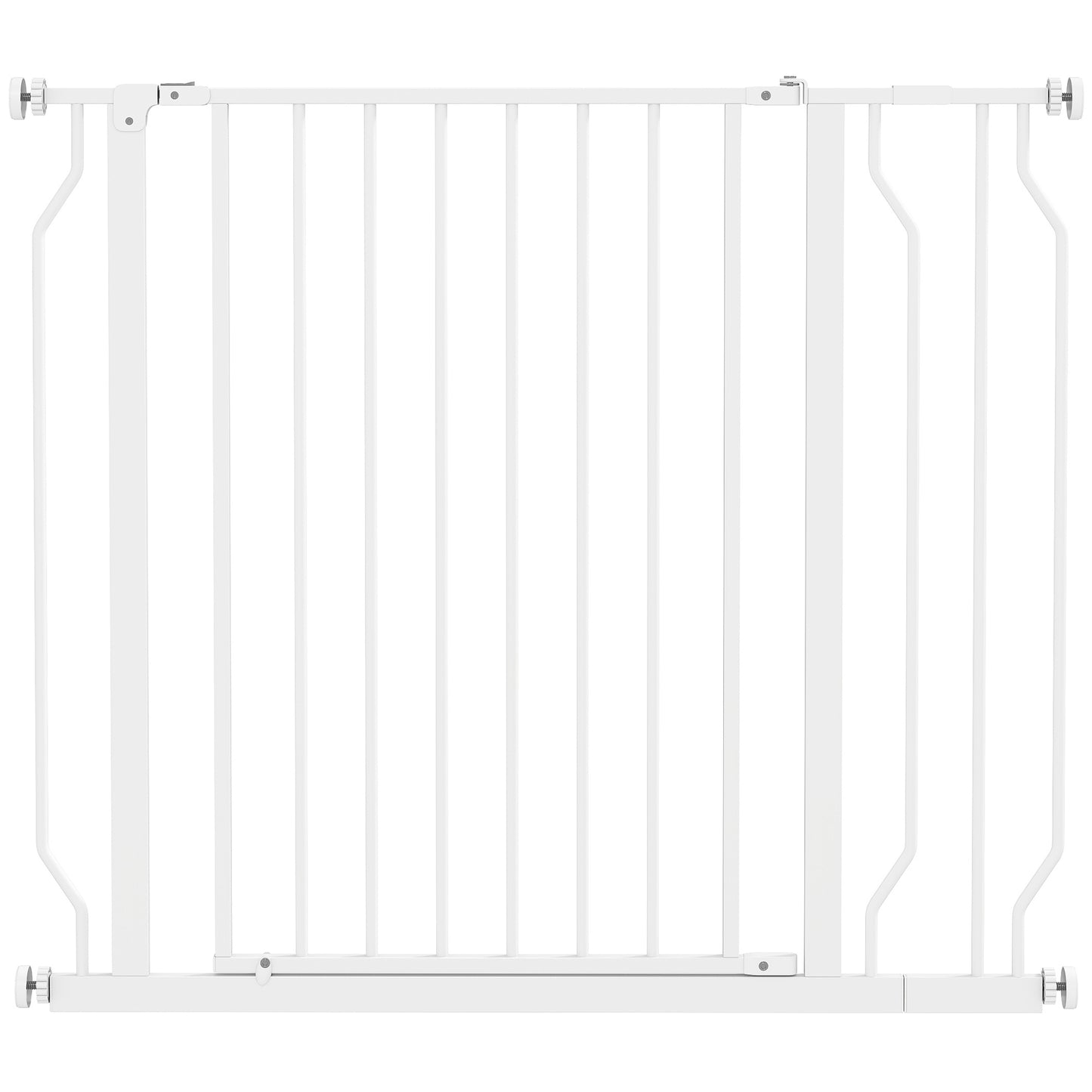 Photo of PawHut Wide Dog Safety Gate, with Door Pressure, for Doorways, Hallways, Staircases - White in White colour on a white background