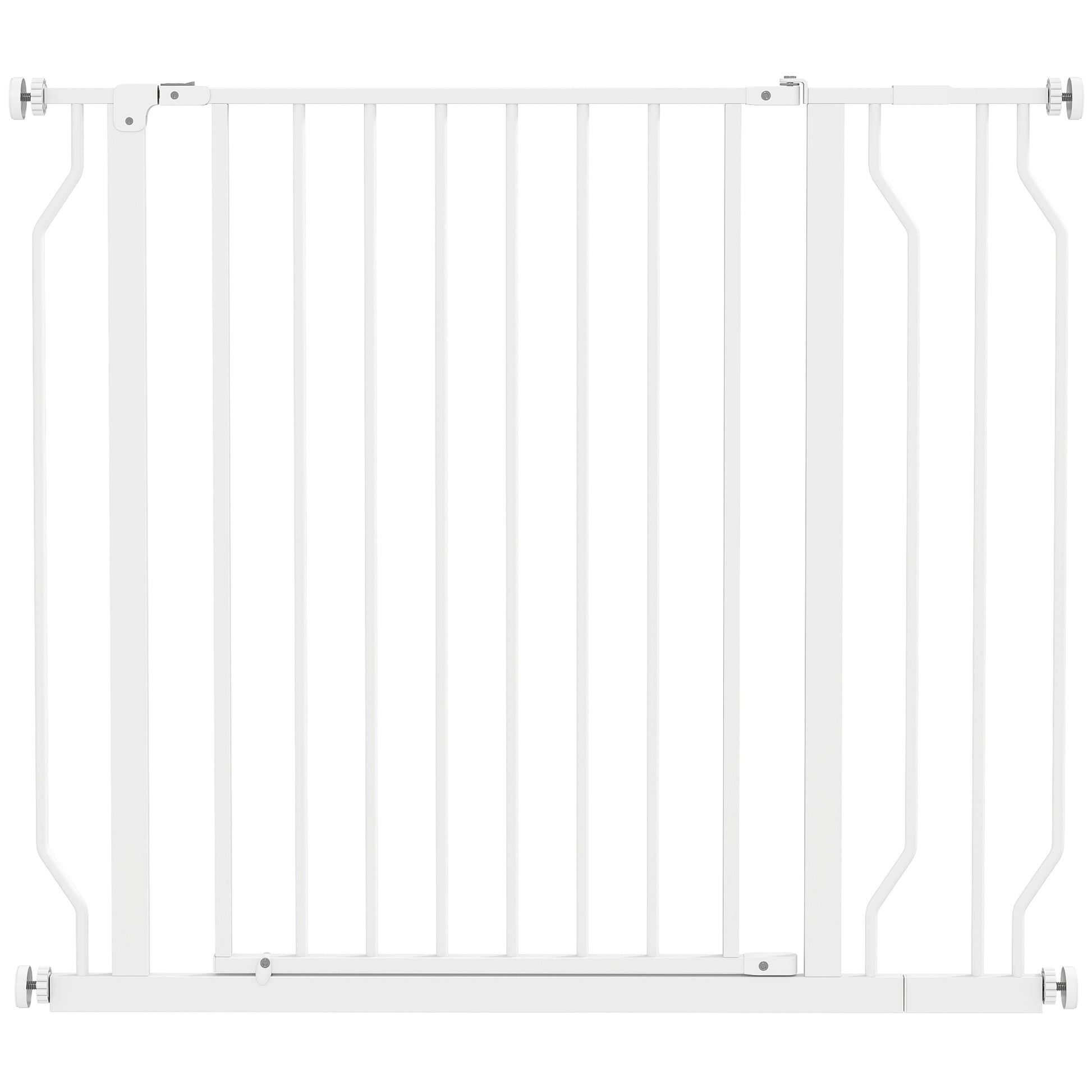 Photo of PawHut Wide Dog Safety Gate, with Door Pressure, for Doorways, Hallways, Staircases - White in White colour on a white background