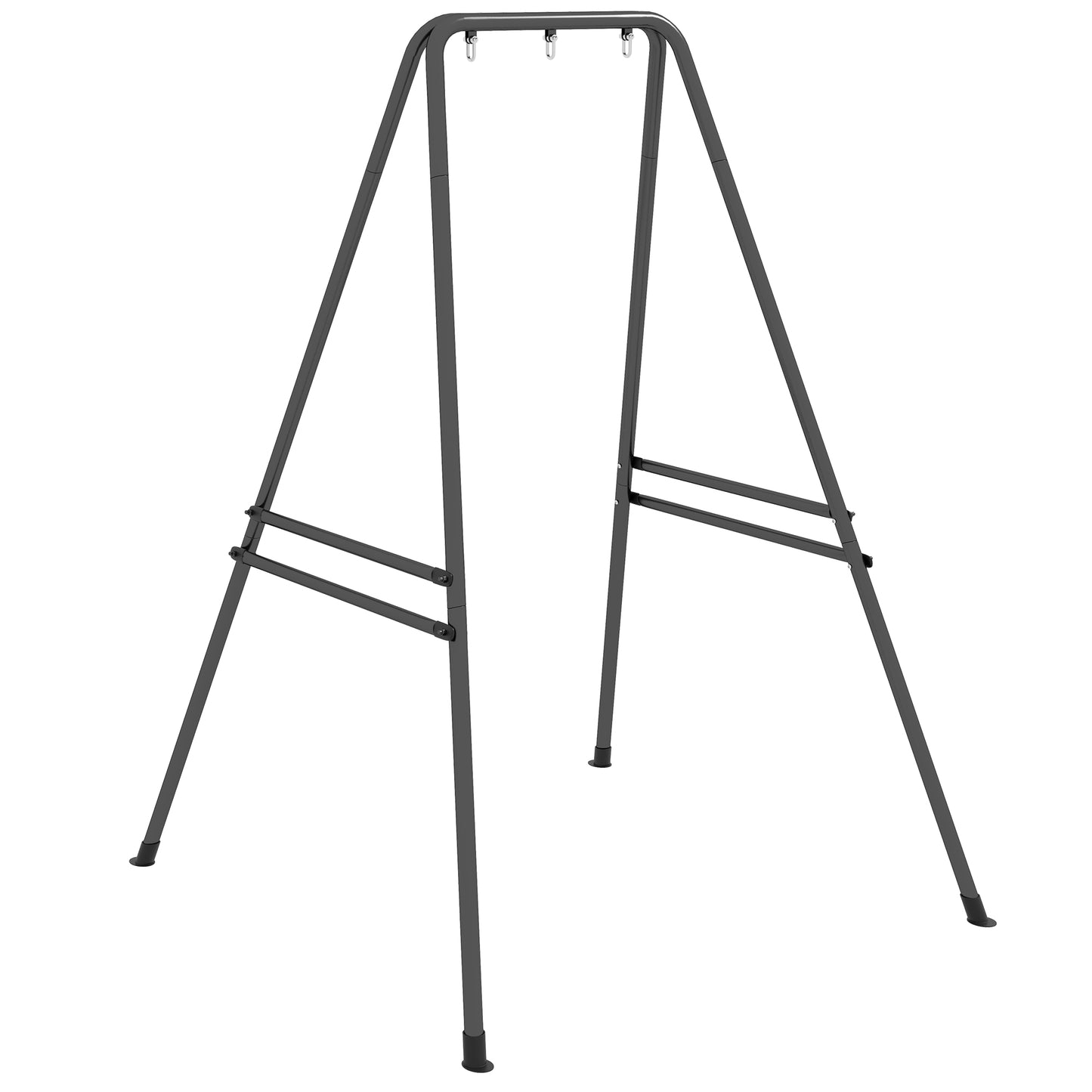 Photo of Outsunny Hammock Chair Stand, Hanging Heavy Duty Metal Frame Hammock Stand for Hanging Hammock Air Porch Swing Chair, Egg Chair, Black in Black colour on a white background