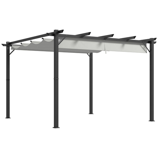 Photo of Outsunny 3 x 3(m) Aluminium Pergola Canopy Gazebo Awning Outdoor Garden Sun Shade Shelter Marquee Party BBQ, Light Grey in Grey colour on a white background