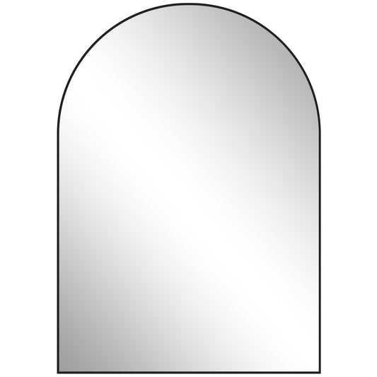 Photo of HOMCOM 50 x 70cm Arched Home Mirror - Black in Black colour on a white background