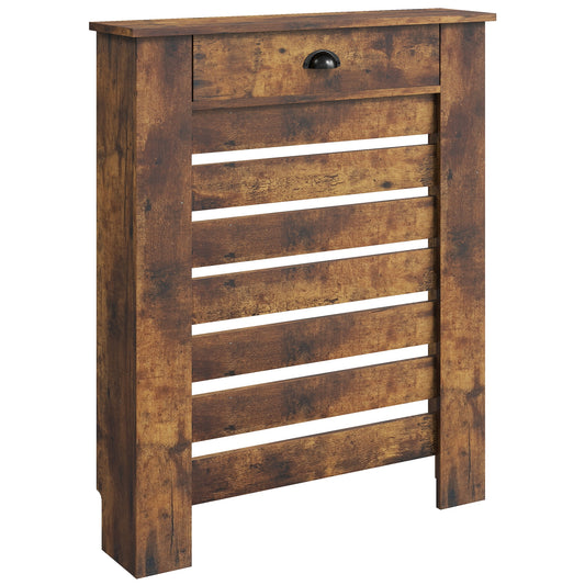 Photo of HOMCOM 95.5H x 78Wcm Radiator Cover, with Drawer - Rustic Brown in Brown colour on a white background