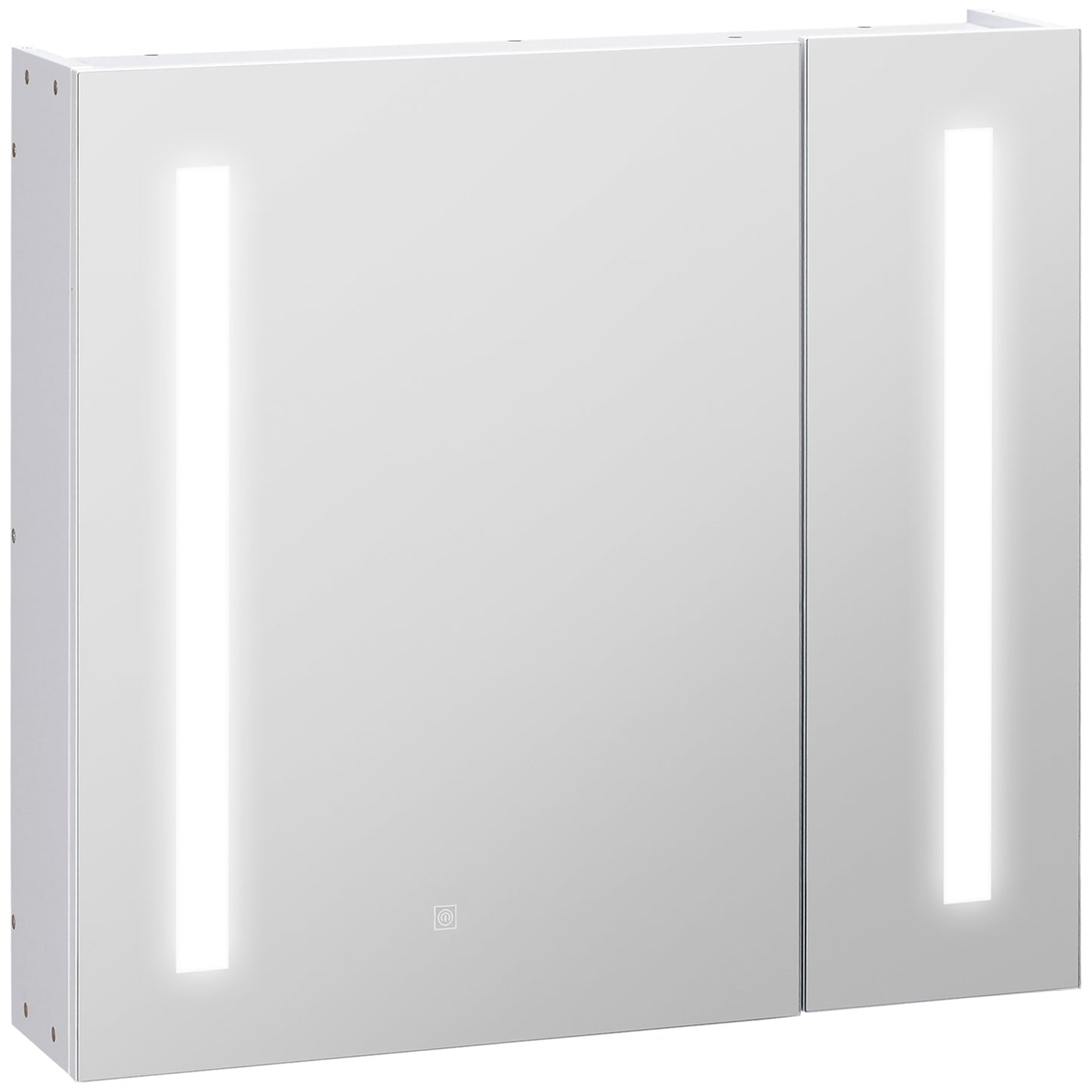Photo of Illuminated Bathroom Mirror Cabinet 650 x 700Hmm LED Bathroom Mirror with Lights Touch Switch, Adjustable Shelf,  USB Charge, White in White colour on a white background