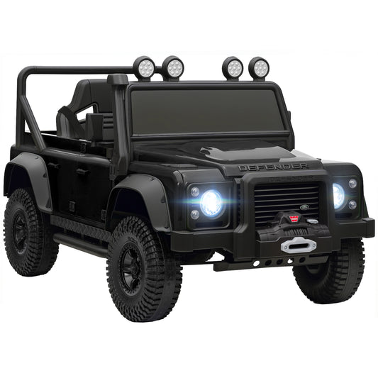 Photo of AIYAPLAY Kids Ride On Car with Remote Control, Music, Horn, 4 Spring Suspension Wheels, LED Lights for 3-5 Years Old, Black in Black colour on a white background
