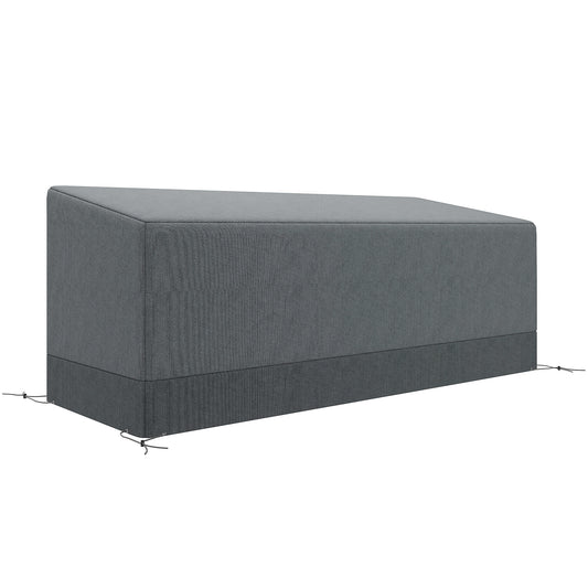 Photo of Outsunny Rectangular Patio Garden Furniture Cover Waterproof for 3 Seater Sofa Bistro Set, UV Resistant Protection 600D Oxford Fabric Rattan Lounge Clean Cover, 190 x 72 x 76cm, Grey in Grey colour on a white background