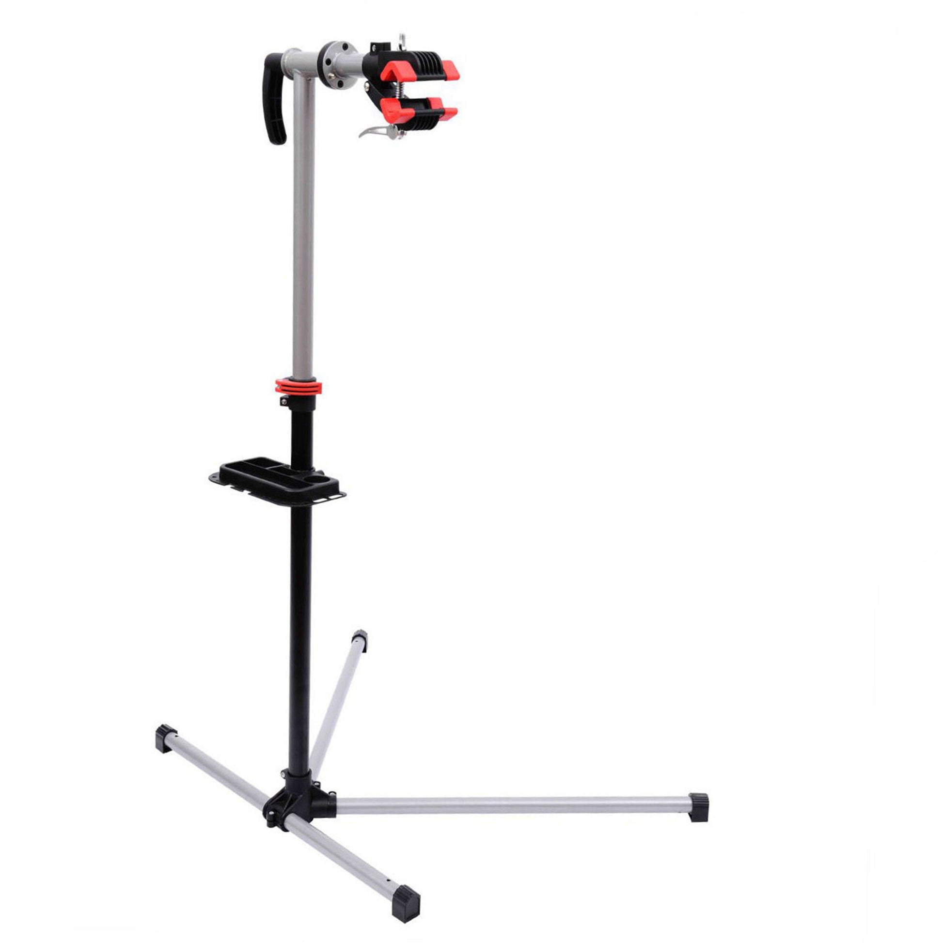 Photo of HOMCOM Bike Repair Stand Workstation, Bicycle Maintenance Workstand, Height Adjustable, with Tool Tray & 360° Rotating Adjustable Clamp for Home Mechanic Workshop in Workshop colour on a white background