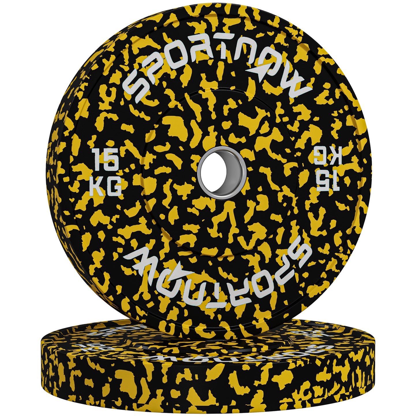 Photo of SPORTNOW Olympic Weight Plates with 5cm Holes, for Weight Lifting, 2 x 15KG in 15KG colour on a white background