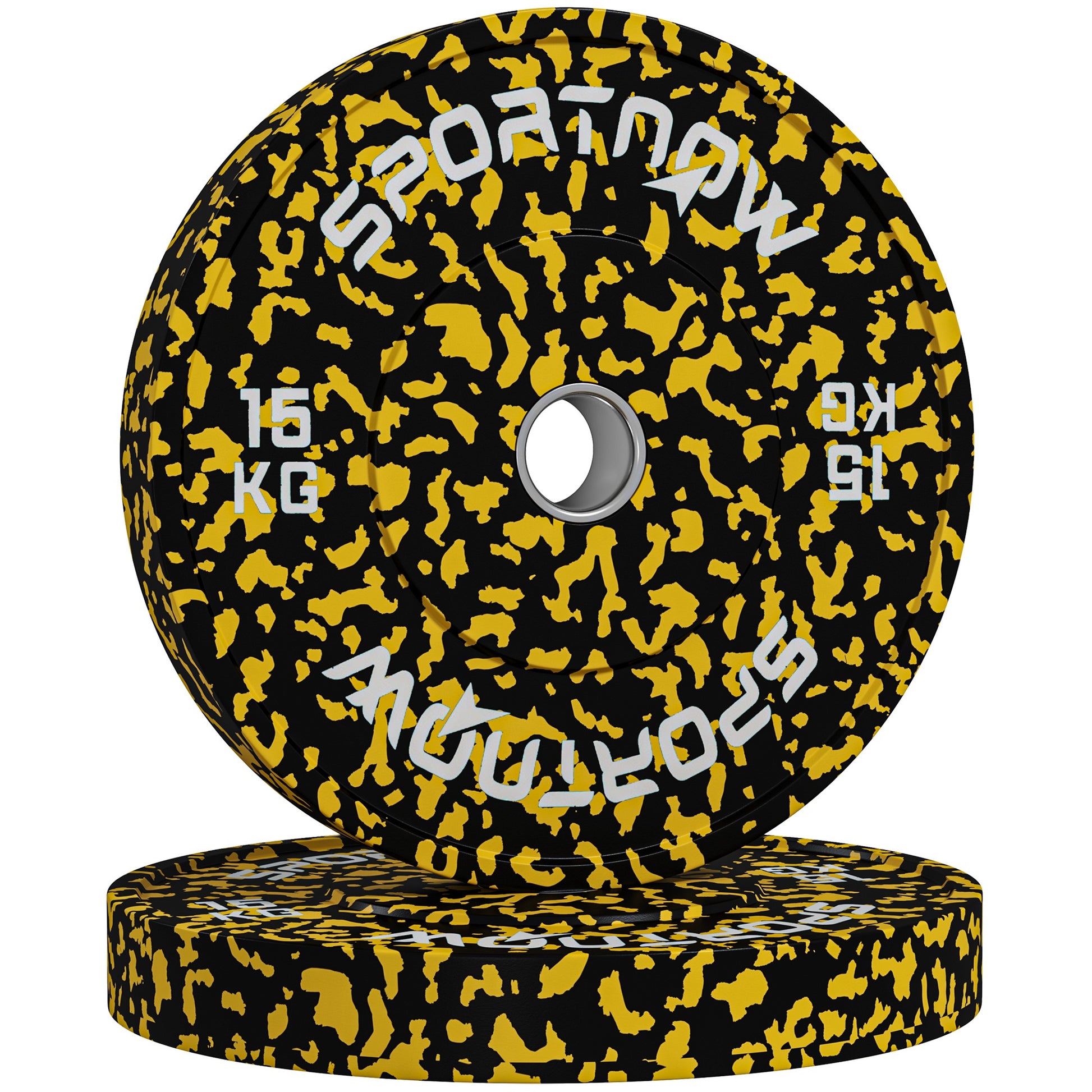 Photo of SPORTNOW Olympic Weight Plates with 5cm Holes, for Weight Lifting, 2 x 15KG in 15KG colour on a white background