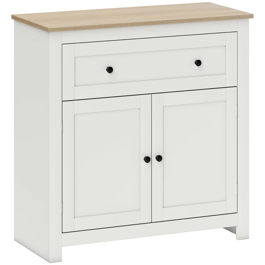 Photo of HOMCOM Sideboard Storage Cabinet, Modern Kitchen Cupboard with Adjustable Shelf, Drawer and Double Doors, Cream White in White colour on a white background