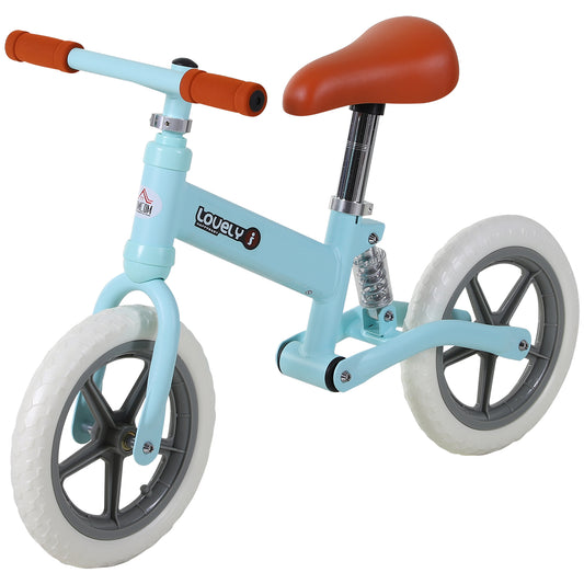 Photo of HOMCOM 12" Kids Balance Bike No Pedal Bicycle EVA Tyre Adjustable Seat Toddler Training Bike W/ Shock Absorber 2 - 5 Years Gift for Boys Girls Blue in Blue colour on a white background