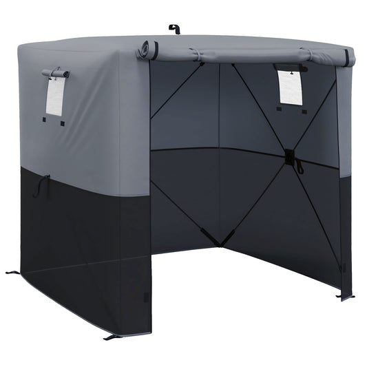 Photo of Outsunny 2 x 2m Pop-Up Gazebo, with Accessories - Black in Black colour on a white background
