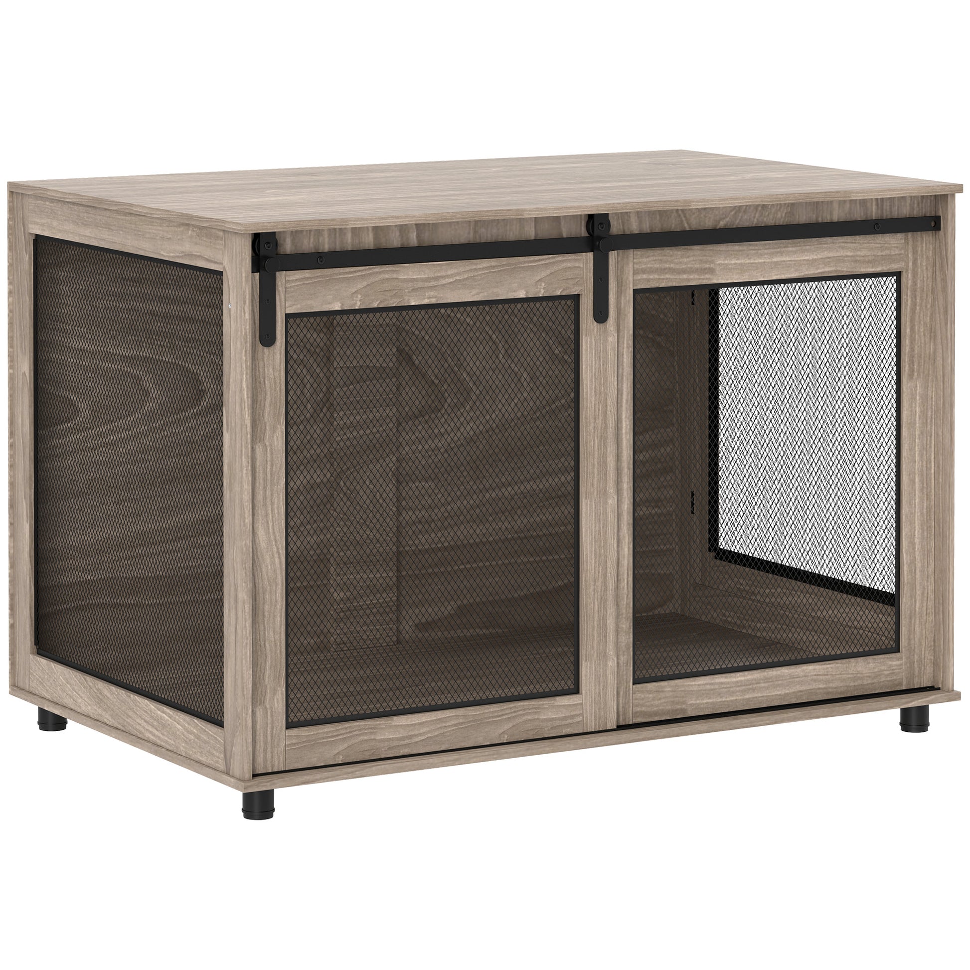 Photo of PawHut Dog Crate Furniture with Sliding Door for XL Dogs, Brown in Brown colour on a white background
